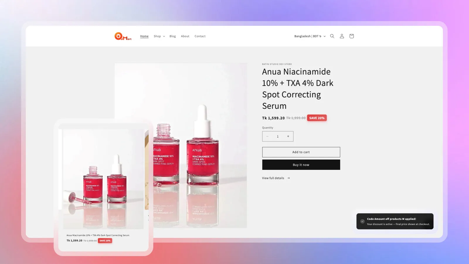 Discount badge on a live product page